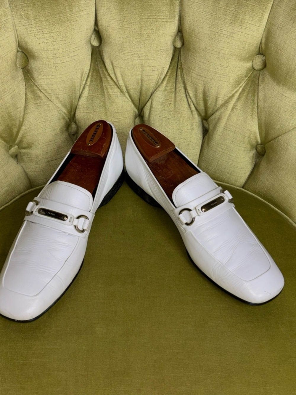 Prada white mens loafers size 8 - Picture 9 of 10